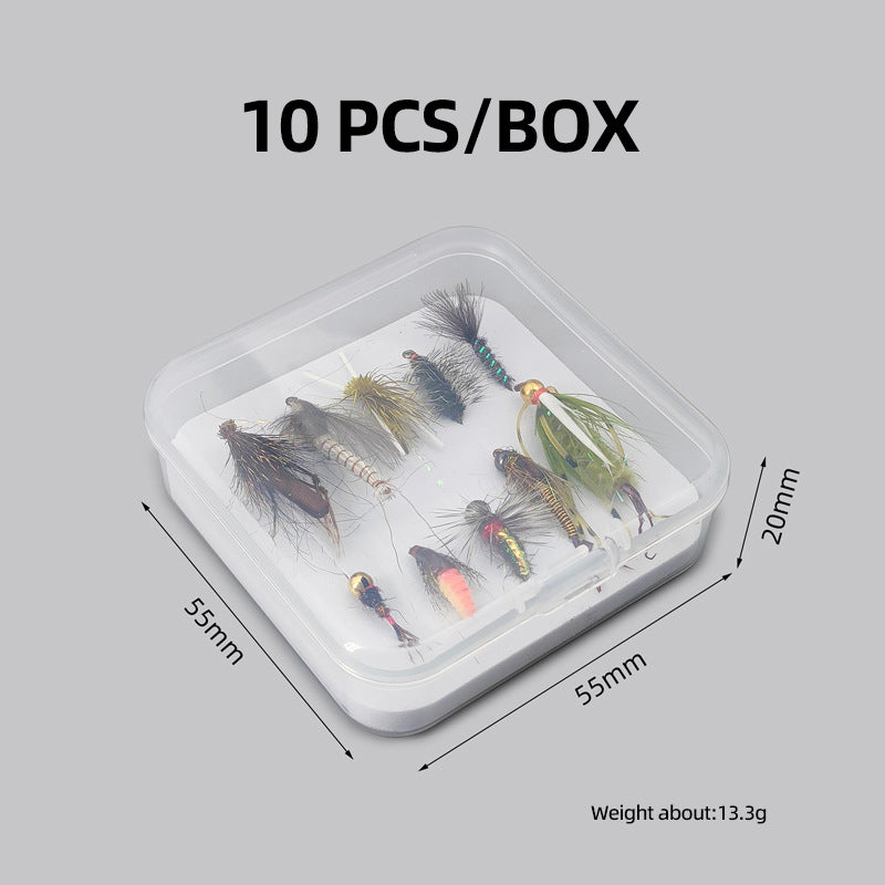 10-Piece Wet Fly Fishing Lures Set for Trout and Bass Variety of Fly Fishing Gear