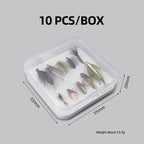 10-Piece Wet Fly Fishing Lures Set for Trout and Bass Variety of Fly Fishing Gear