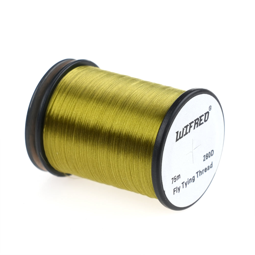 Wifreo 280D nylon fly tying thread in olive, 75m single spool