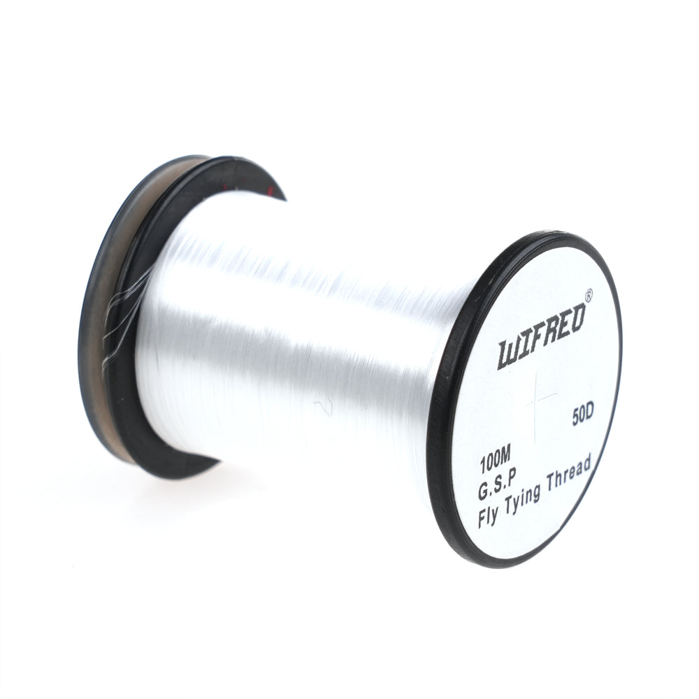 WIFREO 50D GSP fly tying thread in White, 100m single spool