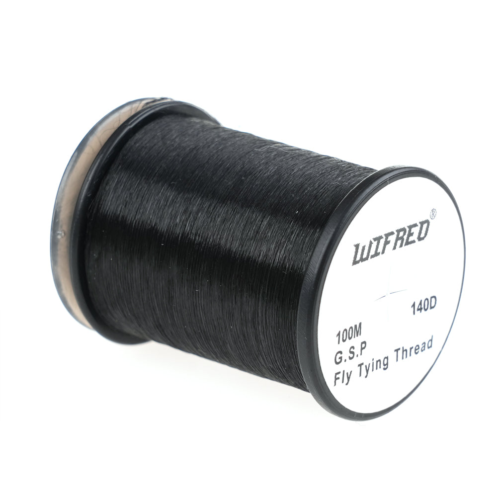 WIFREO 140D GSP fly tying thread in Black, 100m single spool