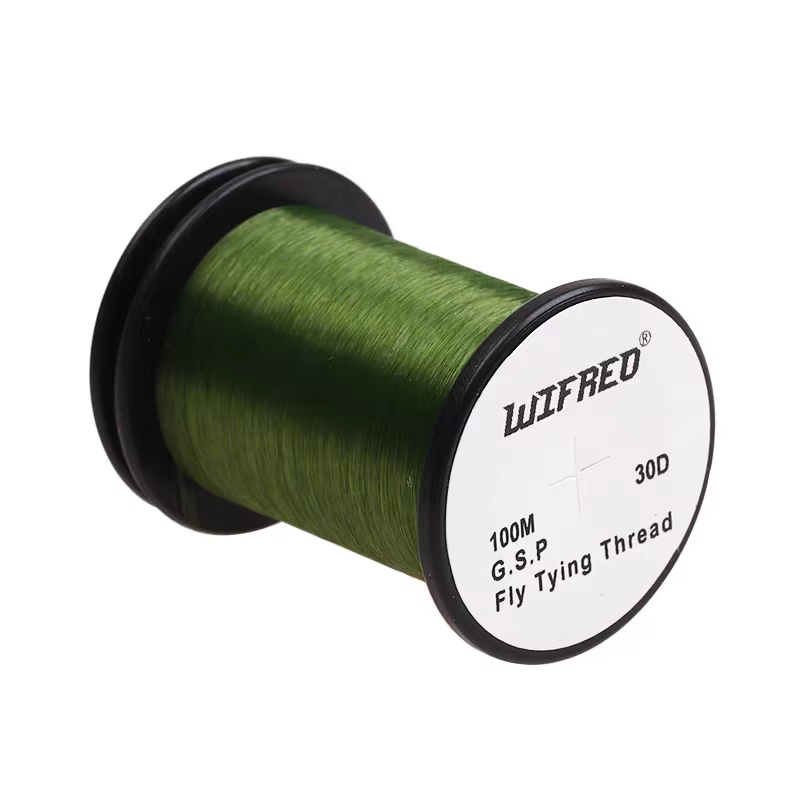 WIFREO 30D GSP fly tying thread in Dark Green, 100m single spool