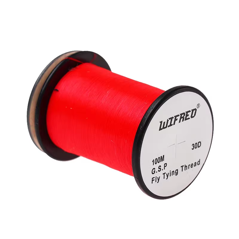 WIFREO 30D GSP fly tying thread in Red, 100m single spool