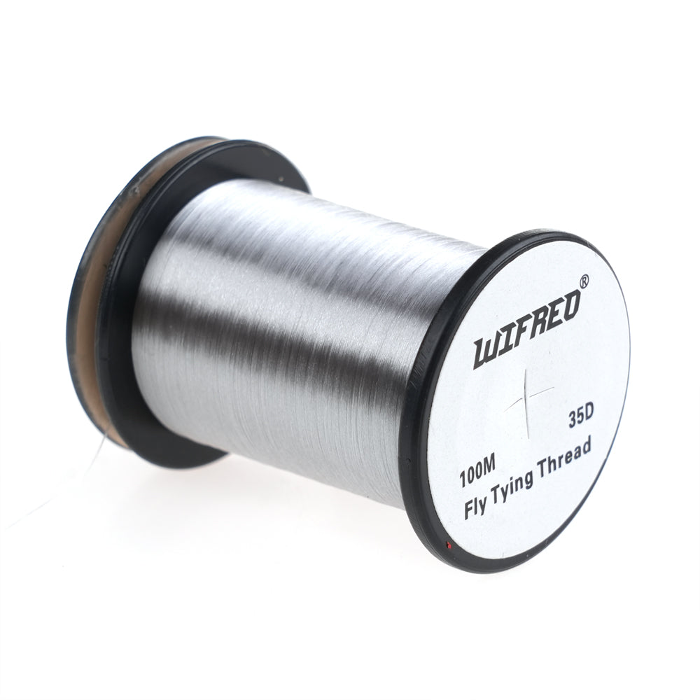 Wifreo 35D nylon fly tying thread in white, 100m single spool