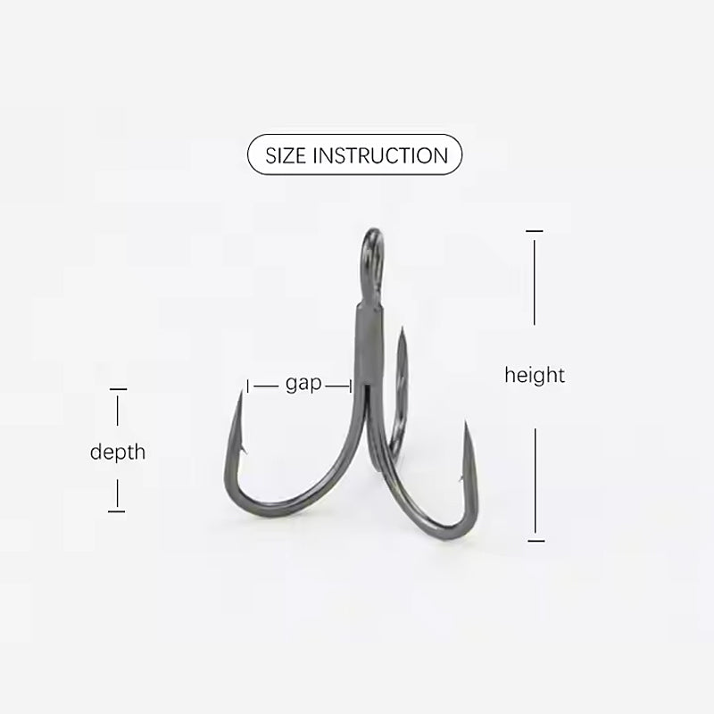 Kylin 3X Strong Treble Hook High Carbon Steel Bass Saltwater Freshwater Fly Tying Hook