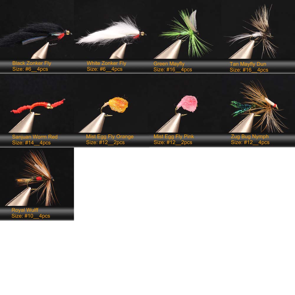 28/40/64/92/120pcs, Dry/Wet/Nymph/Streamer Flies Assortment