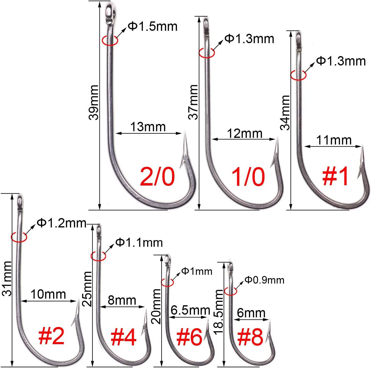 140pcs Set O'SHAUGHNESSY Stainless Steel Hook