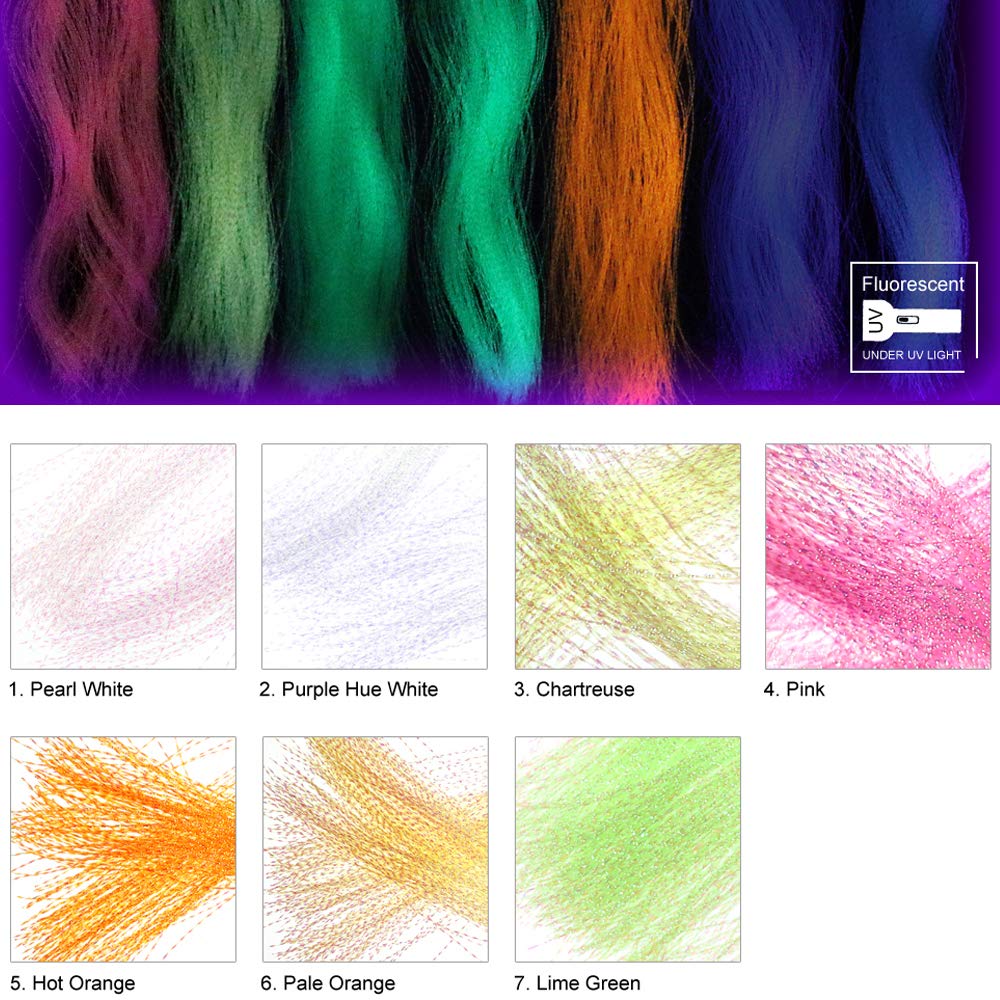 10/12/14/16 Pack UV Fluorescent Crystal Flashabou Crystal Tinsel Flash