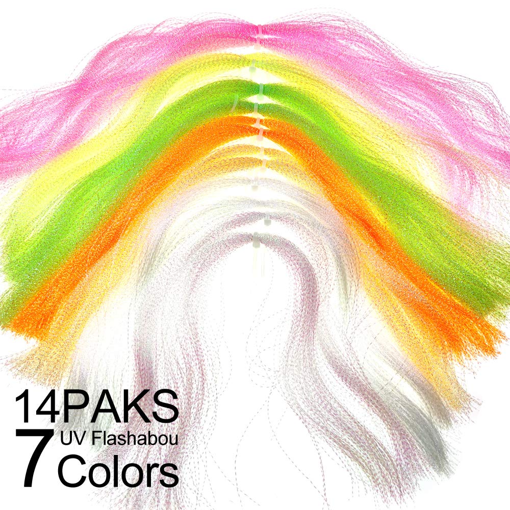 10/12/14/16 Pack UV Fluorescent Crystal Flashabou Crystal Tinsel Flash
