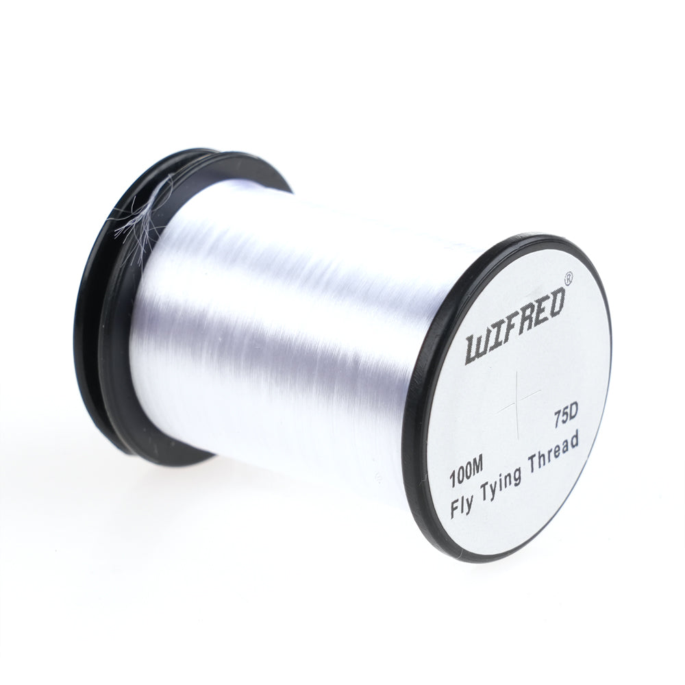 Wifreo 75D nylon fly tying thread in white, 100m single spool