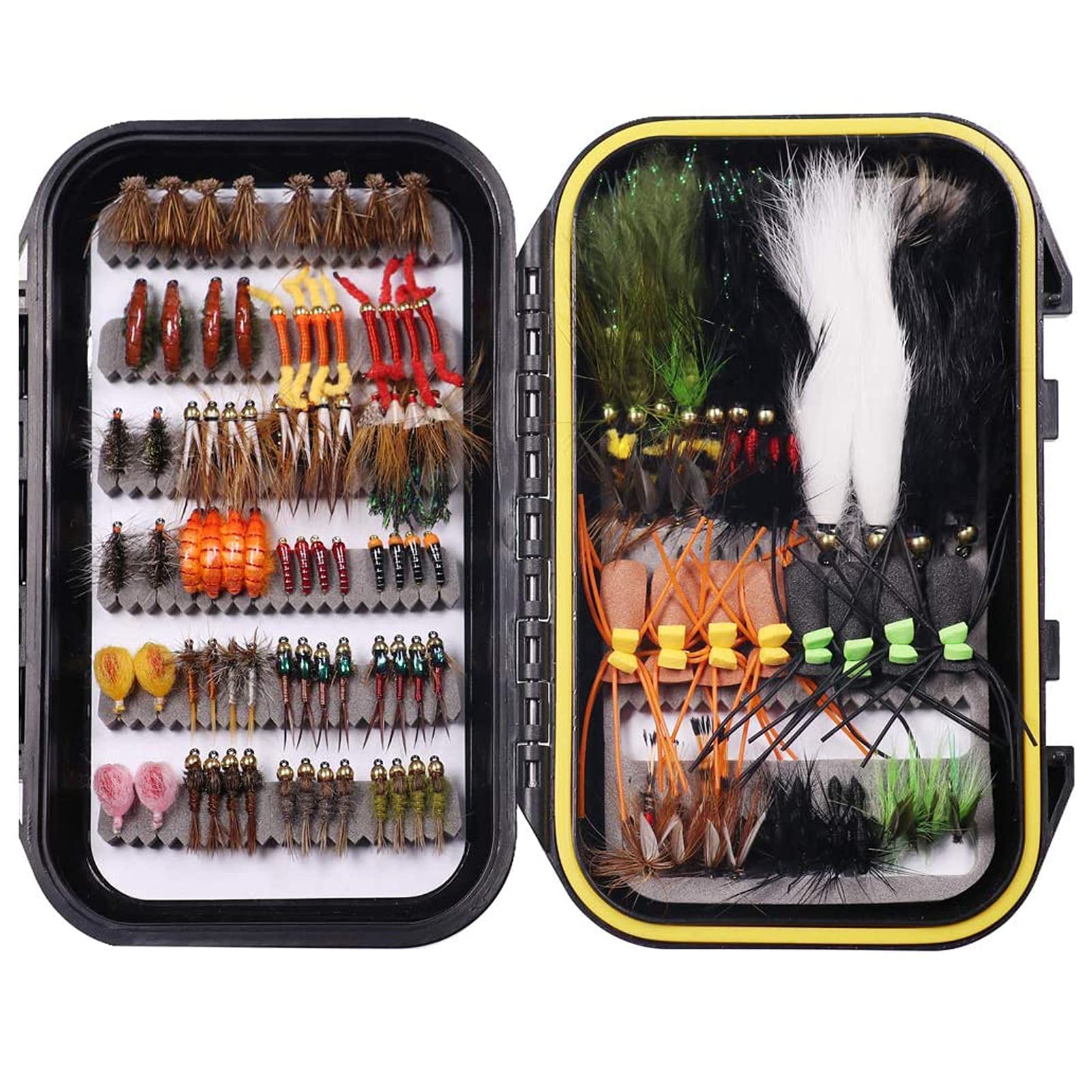 28/40/64/92/120pcs, Dry/Wet/Nymph/Streamer Flies Assortment