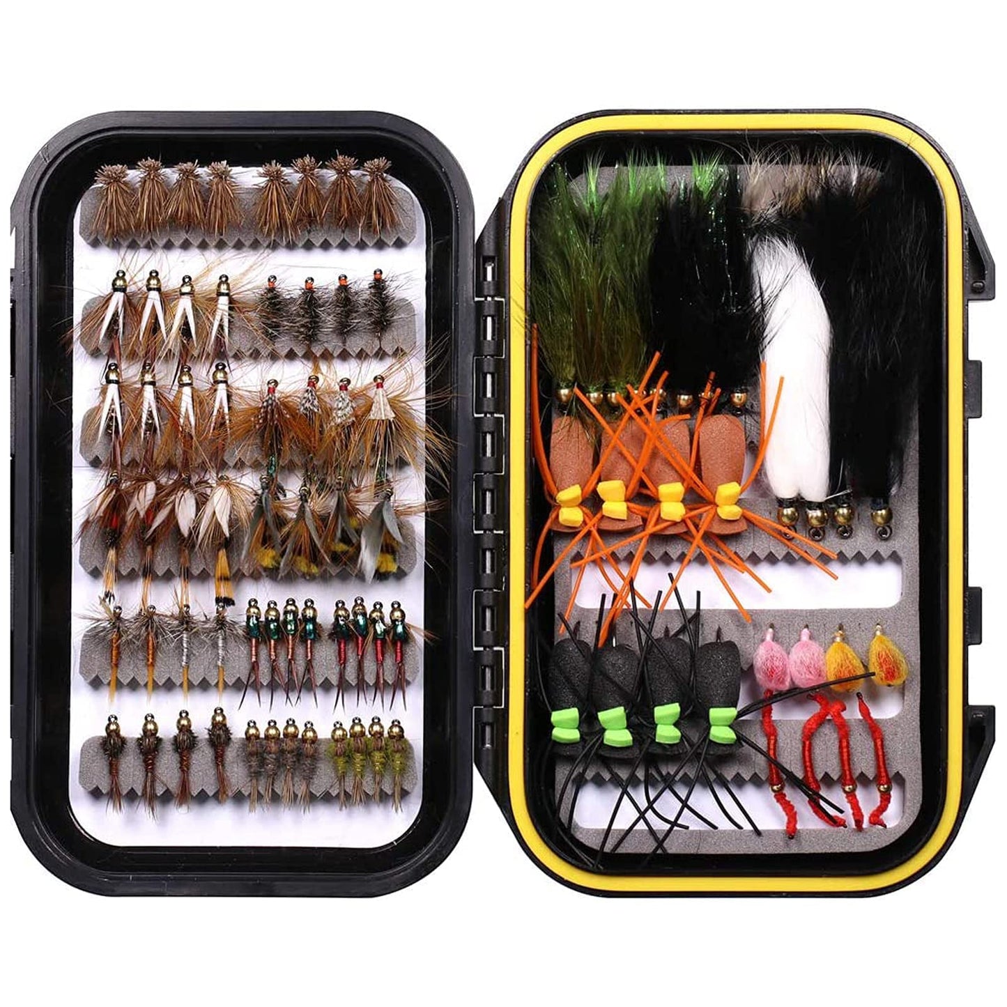 28/40/64/92/120pcs, Dry/Wet/Nymph/Streamer Flies Assortment