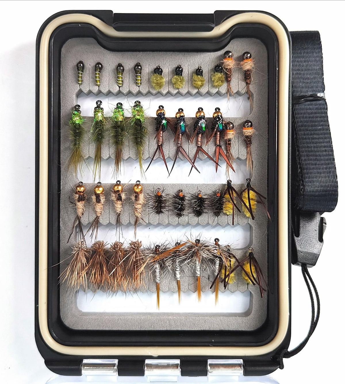 Wifreo Fly Fishing Flies Assortment with Waterproof Fly Box, 28/40/64/92/120pcs Dry/Wet/Nymph/Streamer Flies, Trout/Bass/Panfish/Salmon Fishing Flies