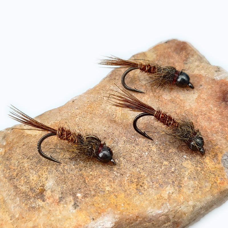 Copper-headed Pheasant Tail Nymph Fast Sinking Lifelike Wet Nymph Fly for Trout Fishing Lures Baits
