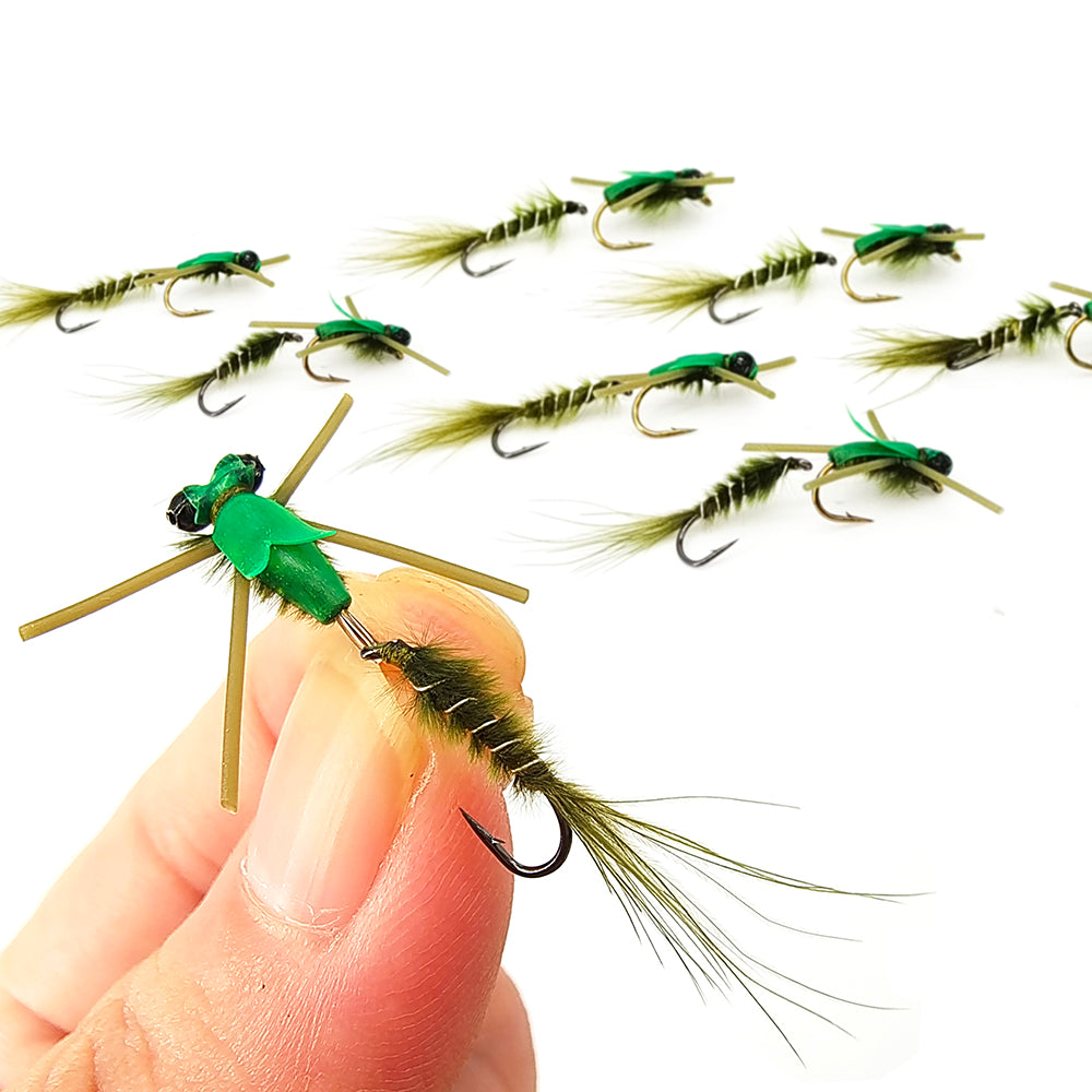 Damselfly Double-hook wet fly fishing lure (for fly fishing and lure fishing)artificial fly bait.