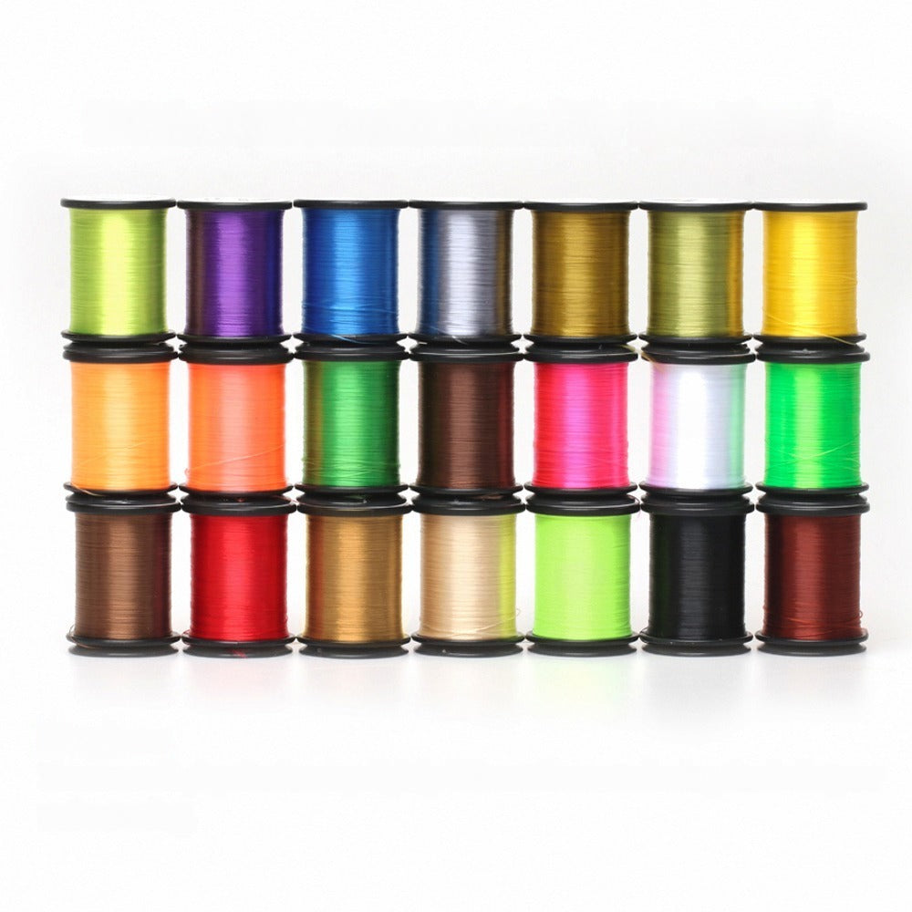 Wifreo 140D waxed twisted nylon fly tying thread, 21-color assortment on 100m spools; single spools sold individually