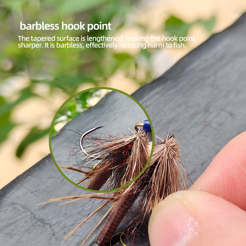 New 5PCS Deer Hair Caddis Dry Fly Fishing Tackle Accessory Lures for Fishing
