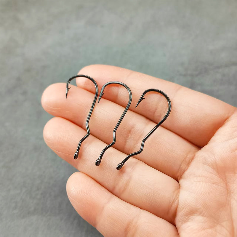 High-carbon Steel Twisted Shank Design Big Popper Hook Fly Tying Hook Fishing Accessories