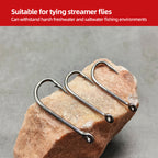 Ultra-Sharp High-Strength Carbon Steel Dry Fly Bare Hooks Streamer Hooks for Fishing