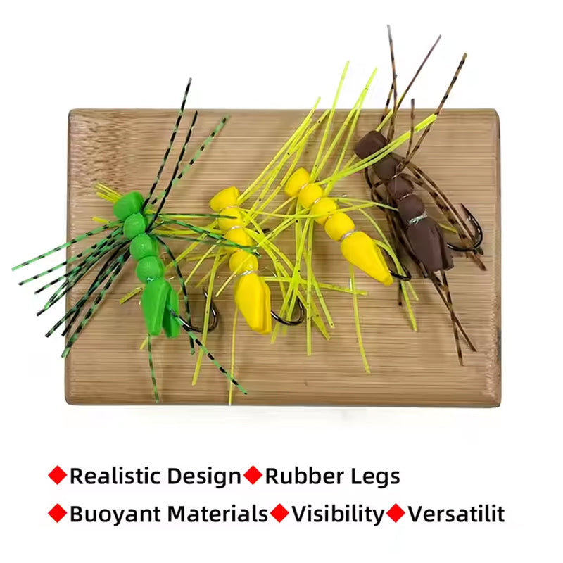Rubber Legs Grasshopper Foam Body Floating Hopper Dry Fly