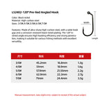 High-Strength Carbon Steel Dry Fly Hooks 120° Angled Ultra-Sharp Bare Streamer Hooks
