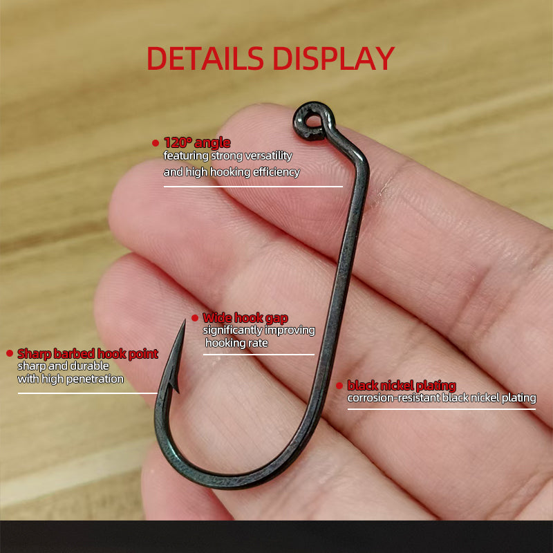 High-Strength Carbon Steel Dry Fly Hooks 120° Angled Ultra-Sharp Bare Streamer Hooks