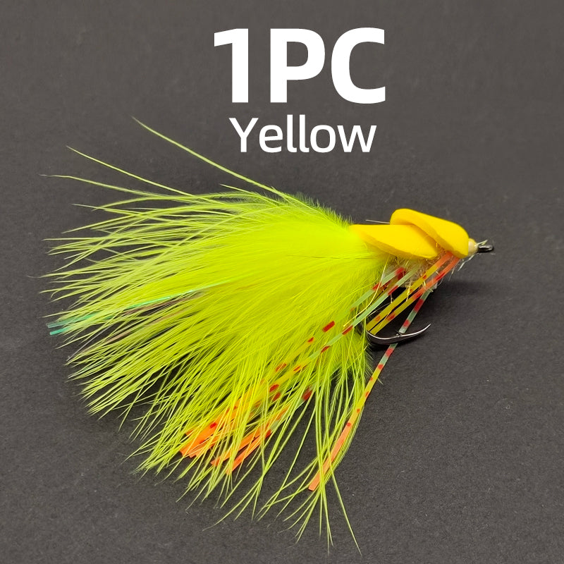 High-carbon steel hook foam streamer lure for sea bass in rivers & lakes