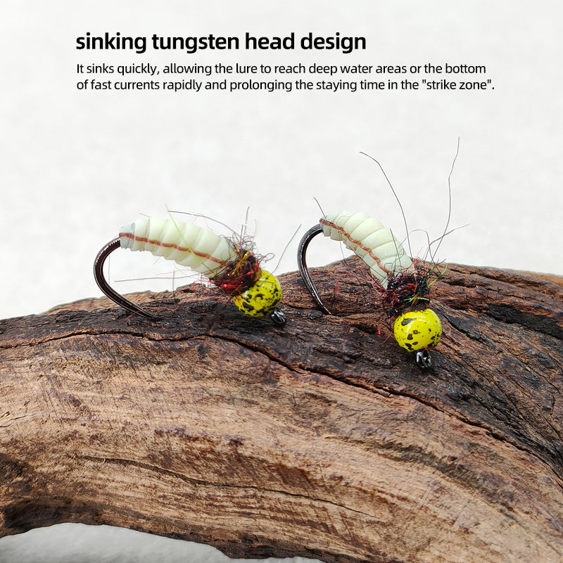 Tungsten Bead Head Wet Nymph Fast Sinking Fly Trout and Bass Fishing Lures 10# River Lake