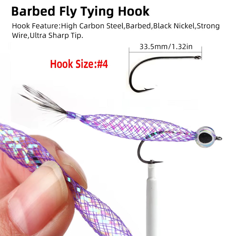 Mylar Minnow Epoxy 3D Fish Eye Floating Smelt Flies