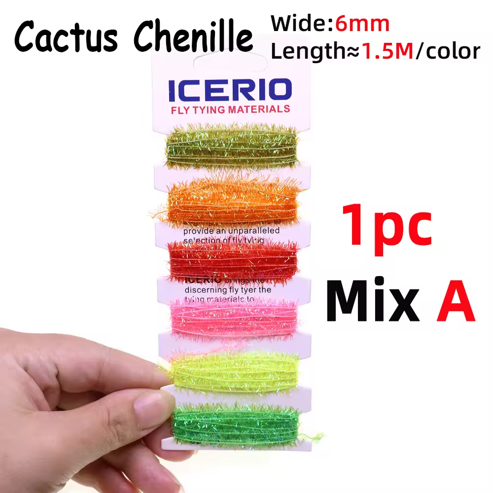 Ice Dub Chenille Cactus Chenille Fly Tying Material 6 Colors