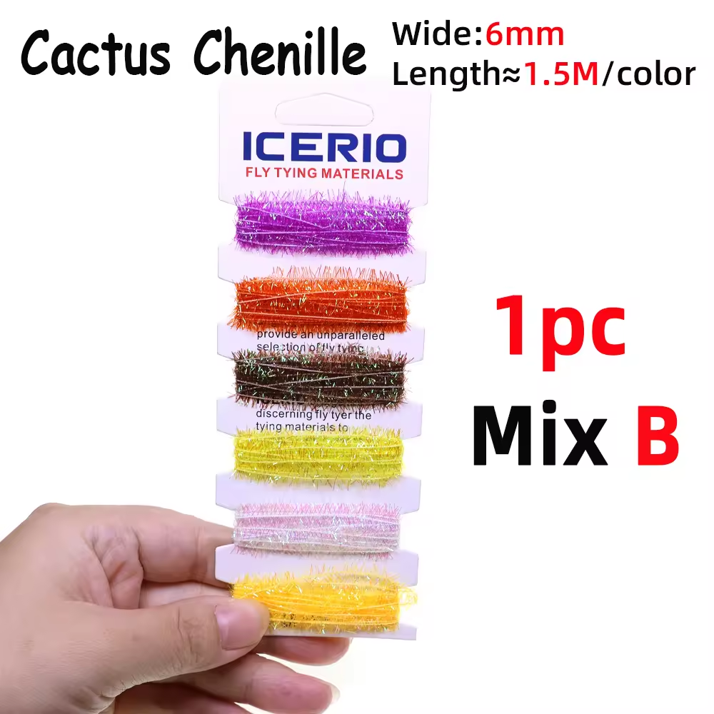 Ice Dub Chenille Cactus Chenille Fly Tying Material 6 Colors