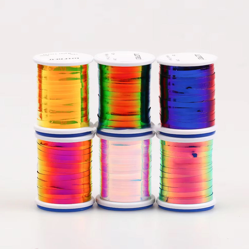 2-Millimeter-Wide Flat Flashy Polyester Film Wire Fishing Bait Fly Tying Material