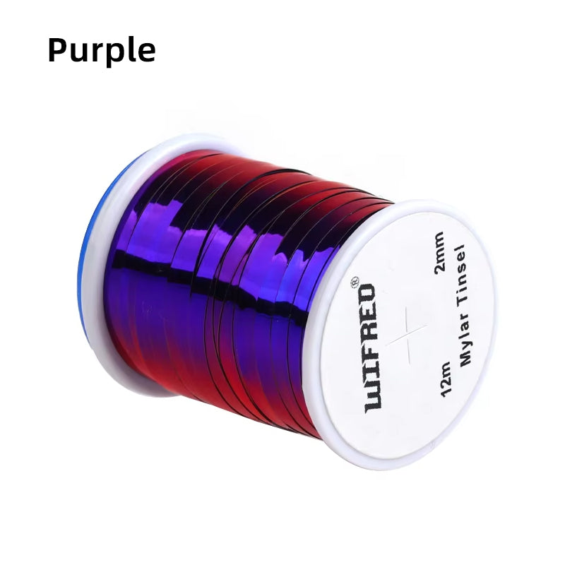 2-Millimeter-Wide Flat Flashy Polyester Film Wire Fishing Bait Fly Tying Material