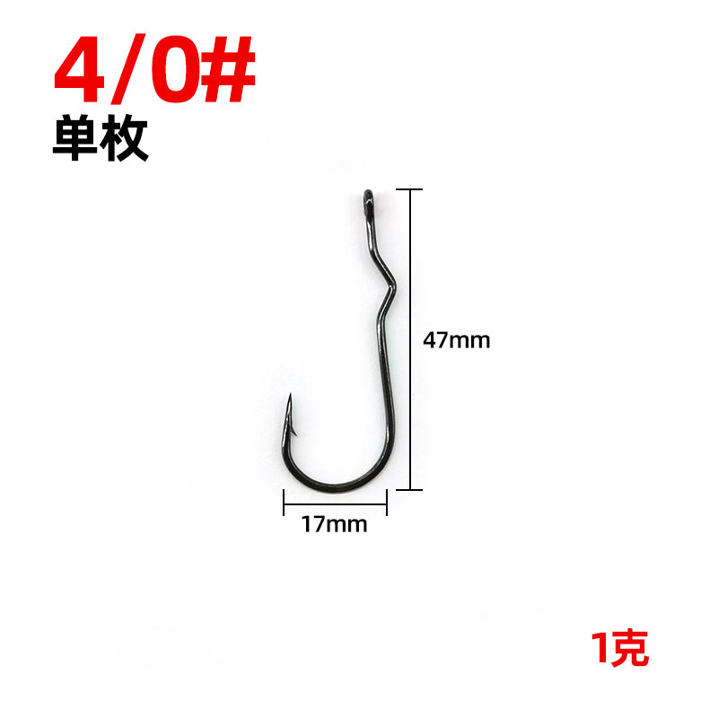 High-carbon Steel Twisted Shank Design Big Popper Hook Fly Tying Hook Fishing Accessories