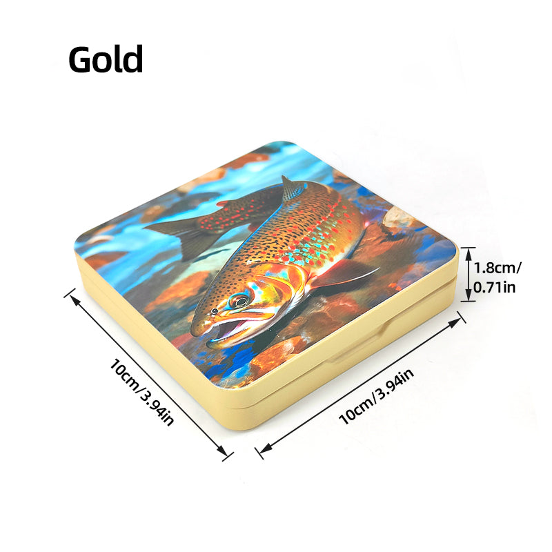 Metal Colorful Fish-shaped Pattern Bait Box for Fly Fishing Essential Fishing Tools
