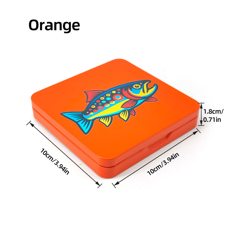 Metal Colorful Fish-shaped Pattern Bait Box for Fly Fishing Essential Fishing Tools