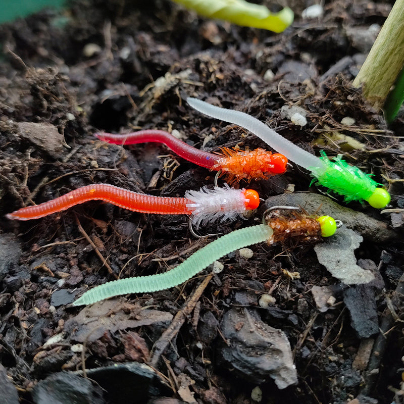 Squirmy Worm Fly Luminous Soft-Bait Trout Lure Fly Fishing Lure