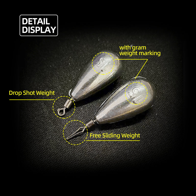 Teardrop-Shaped Drop Shot Weight/ Free Sliding Weight