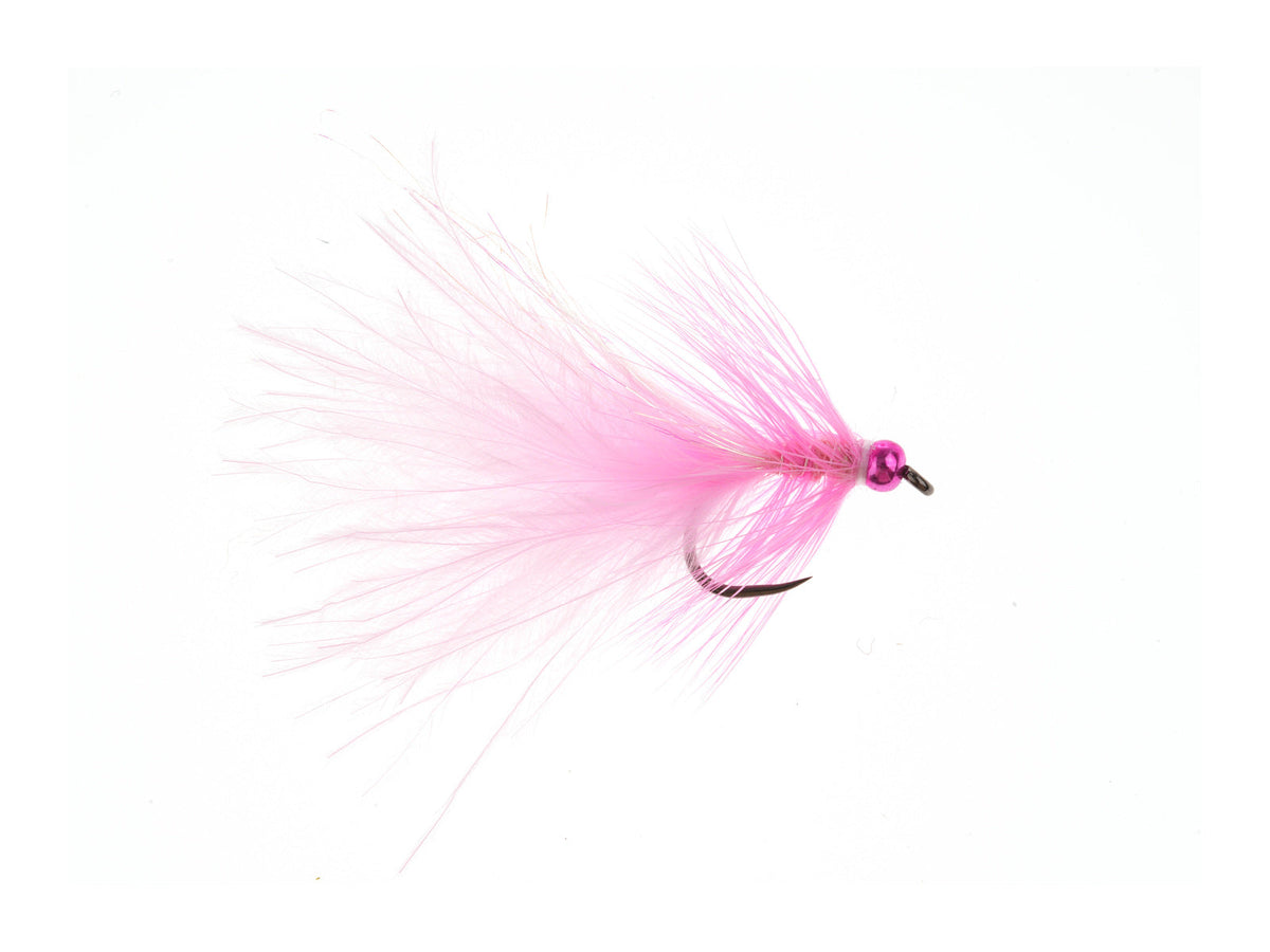 Product photo of the Pink Short-Shank Woolly Bug Streamer – Brass Bead, WIFREO style WY1040