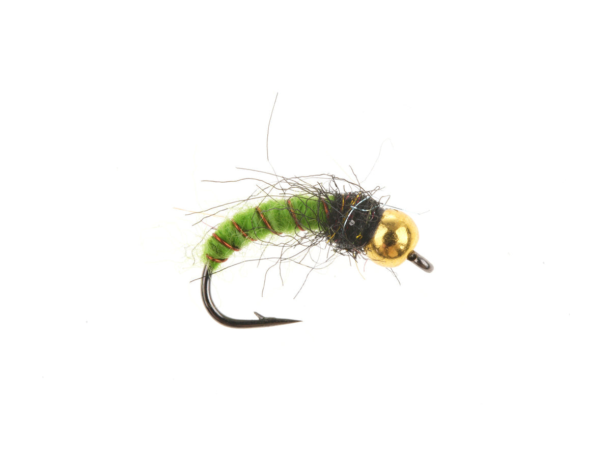 Product photo of the Green Caddis Larva – Brass Bead, WIFREO style WY1140A