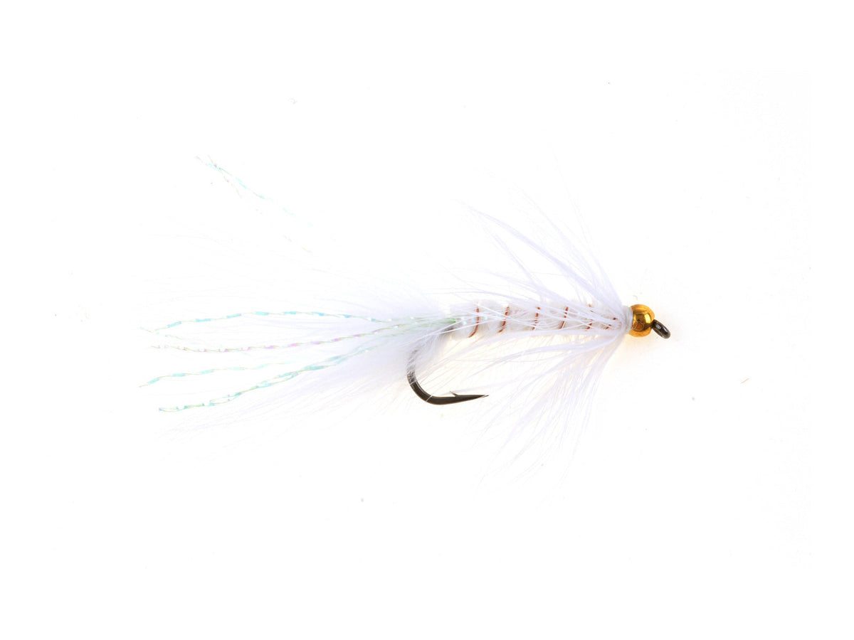 Product photo of the White Brass Bead Woolly Bugger, WIFREO style WY267C