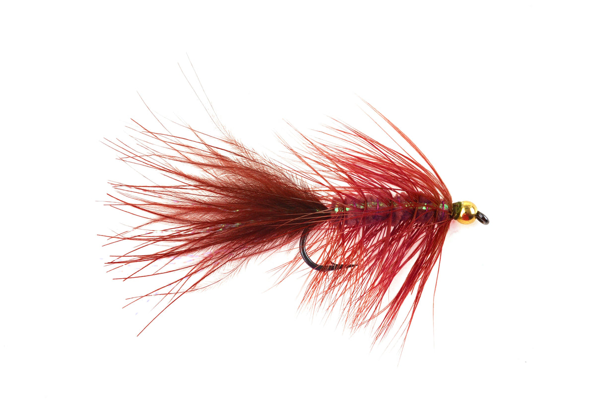 Product photo of the Burgundy Brass Bead Woolly Bugger, WIFREO style WY267E