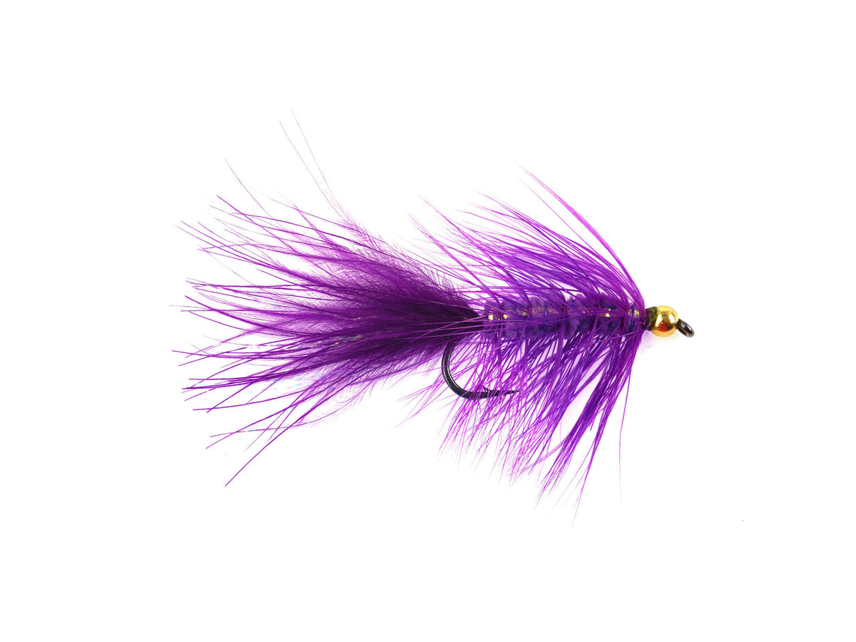 Product photo of the Purple Brass Bead Woolly Bugger, WIFREO style WY267F
