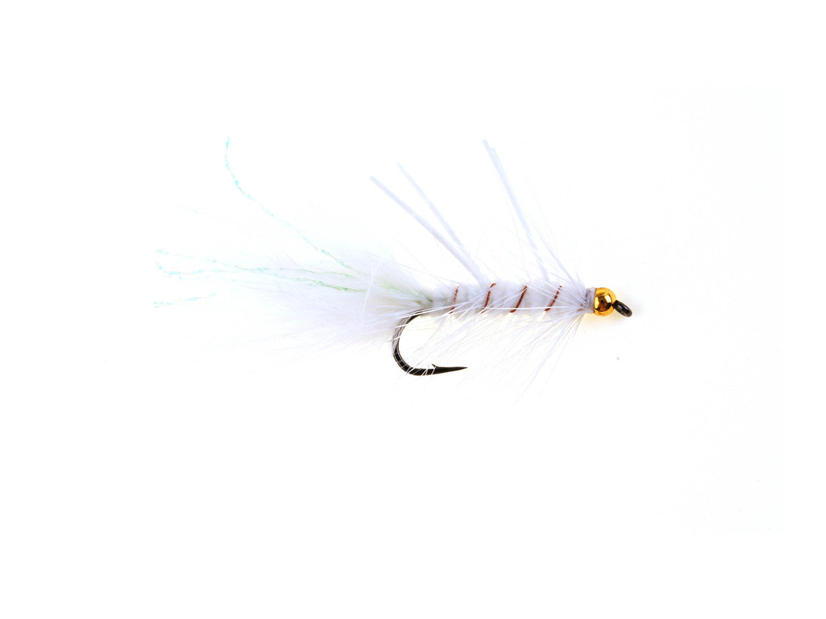 Product photo of the White Sili-Leg Woolly Bugger Streamer – Brass Bead, WIFREO style WY268