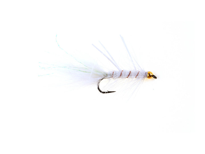 Product photo of the White Sili-Leg Woolly Bugger Streamer – Brass Bead, WIFREO style WY268