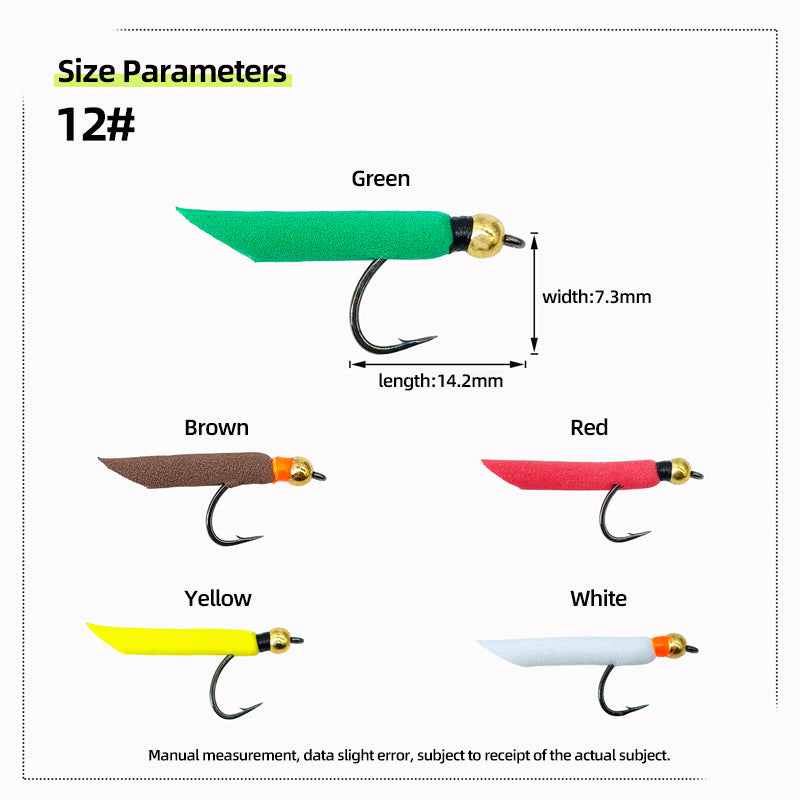 Hand-tied  Bait Fly Fishing Lure-Copper-headed Foam Nymph for Saltwater Fishing Bream & Bass