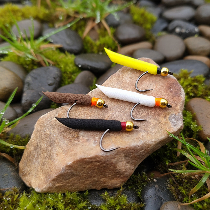 Hand-tied  Bait Fly Fishing Lure-Copper-headed Foam Nymph for Saltwater Fishing Bream & Bass