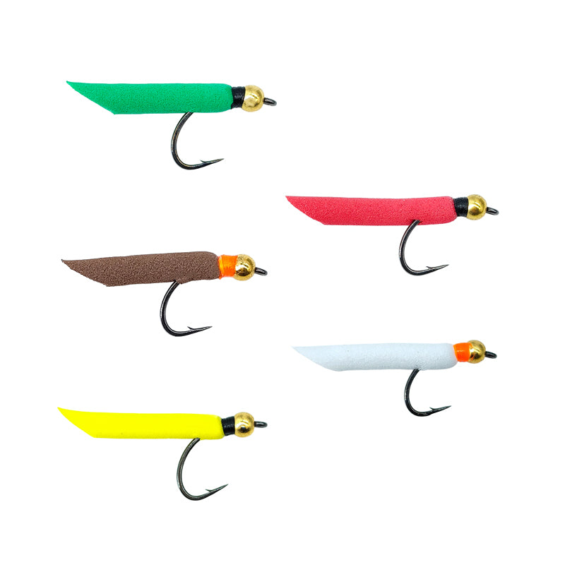 Hand-tied  Bait Fly Fishing Lure-Copper-headed Foam Nymph for Saltwater Fishing Bream & Bass