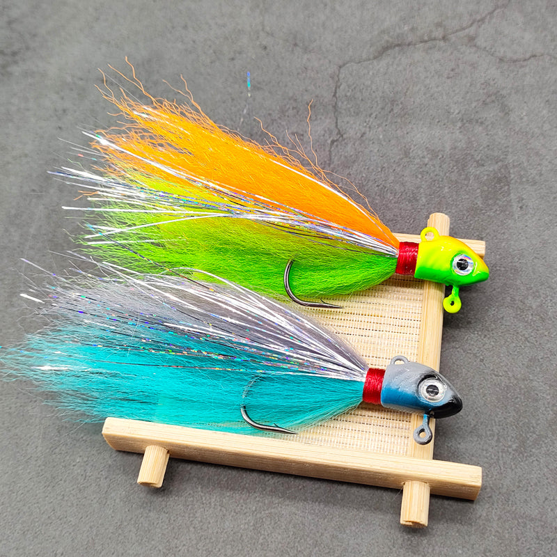 High Carbon Steel Barbed Hooks Fishing Jig Head Lure Flasher Salmon/Saltwater Freshwater Fast Sinking Artificial