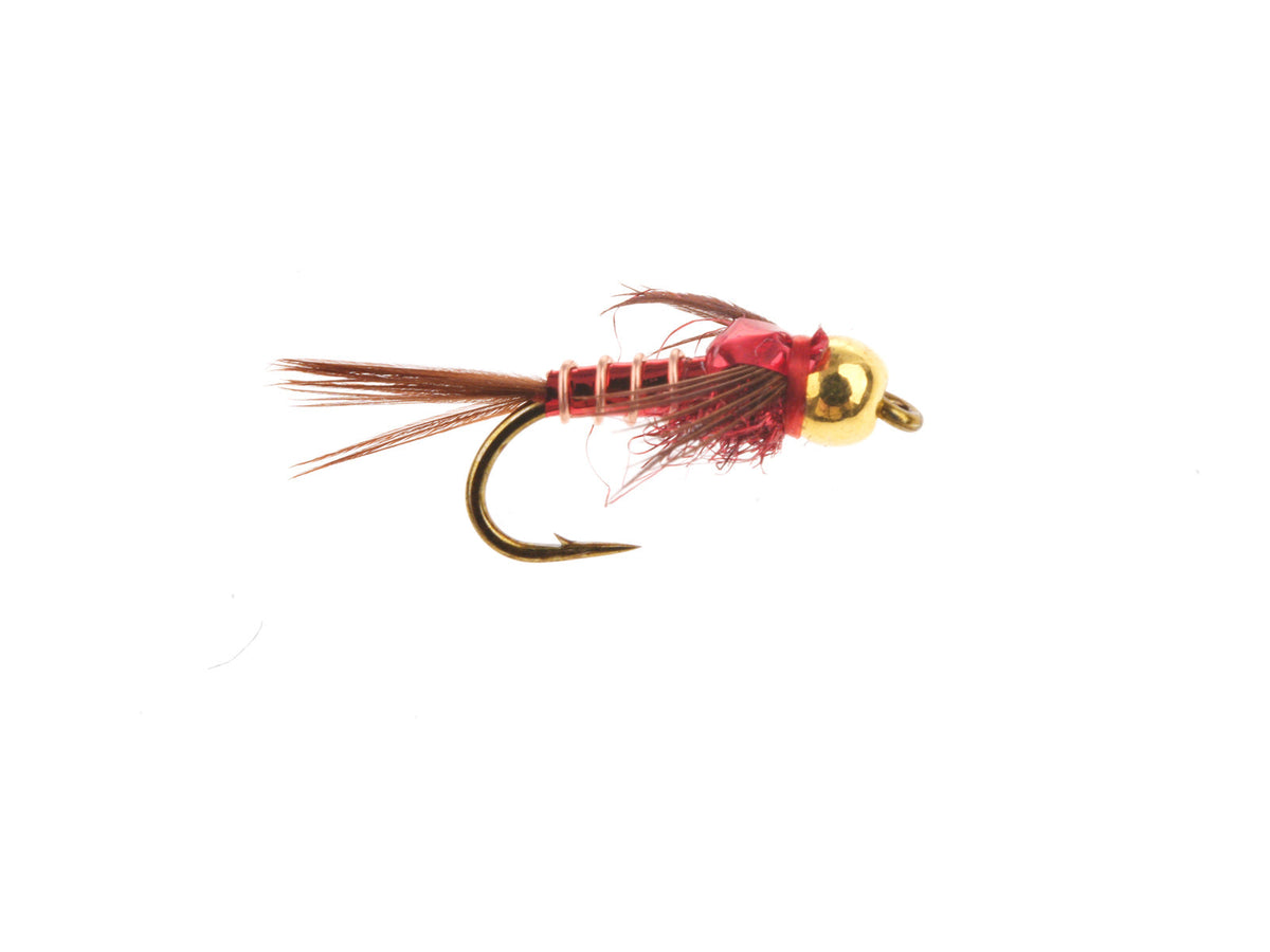 Lightning Bug Brass Bead - Red